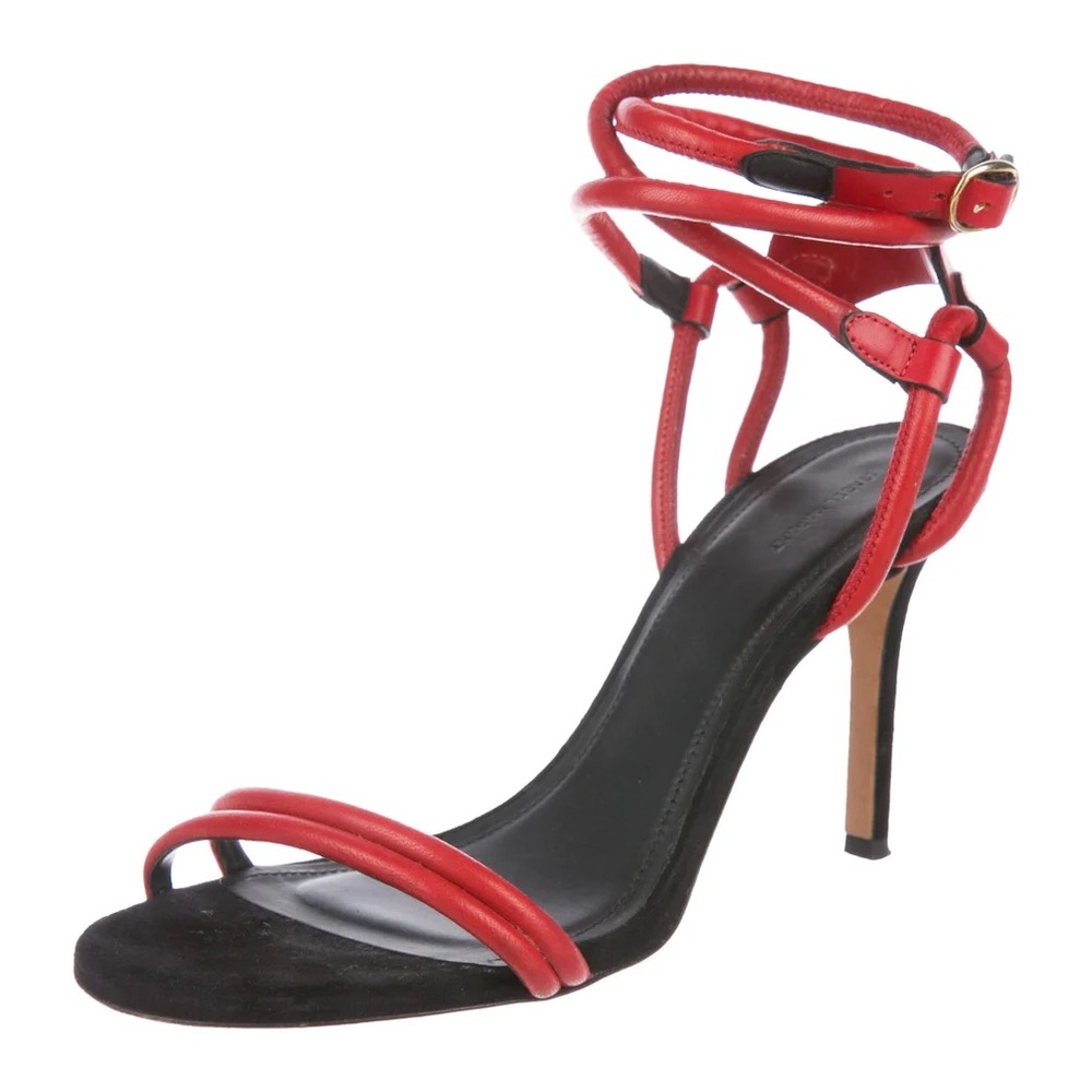 ISABEL MARANT Leather Peep-Toe Sandals